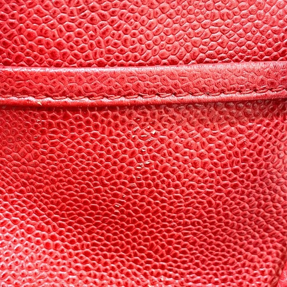CHANEL Vintage Red Caviar Leather Logo Tote Bag - Picture 13 of 13